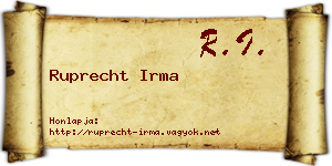 Ruprecht Irma névjegykártya
